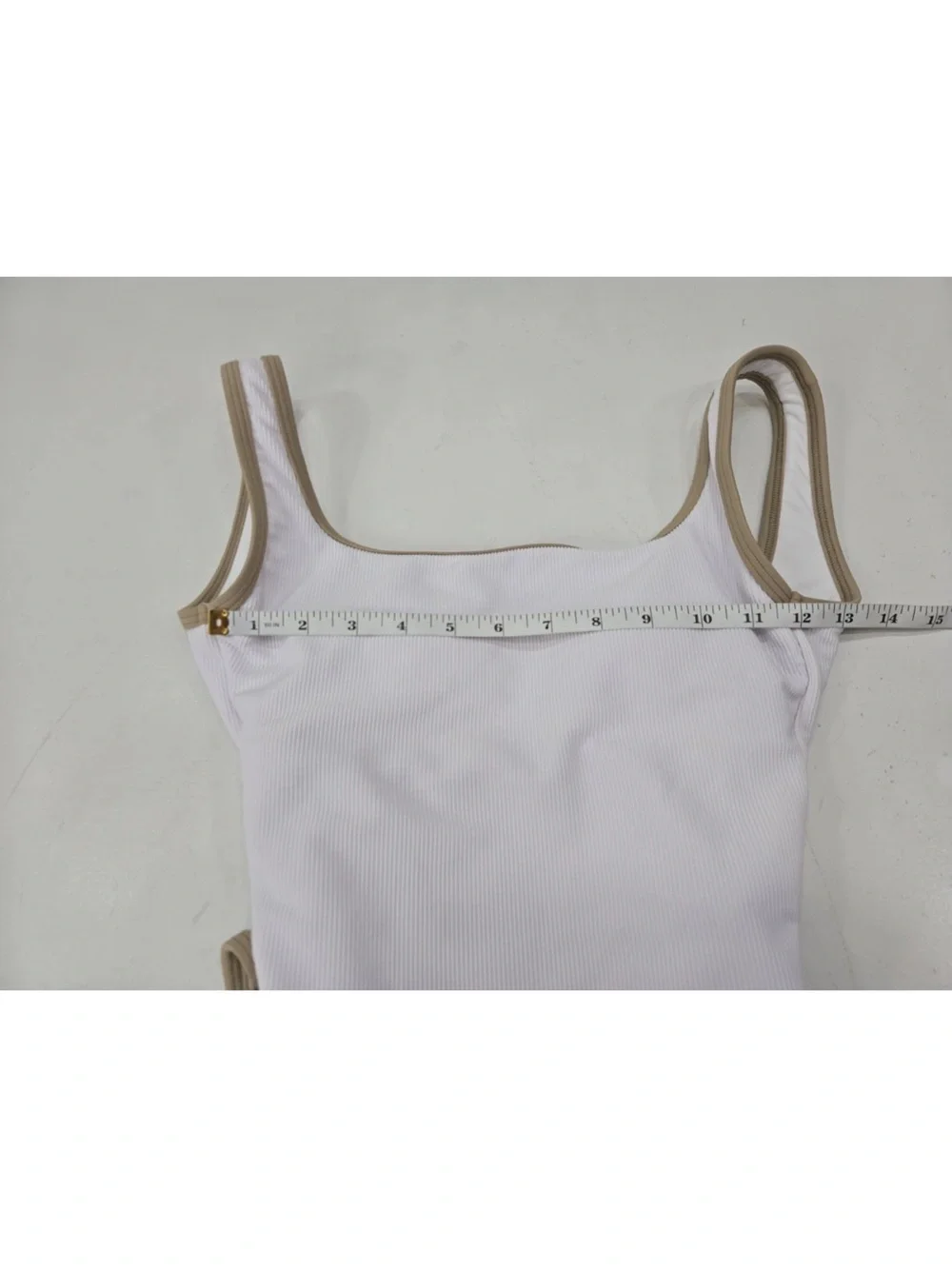 Lain Snow Ocean Isle One Piece Swim Suit White Ribbed Size XS Womens NWOT